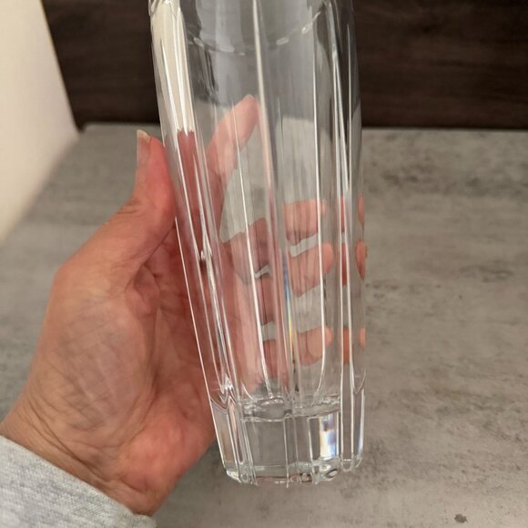 Vera Wang Wedgwood With Love German Clear Lead Crystal Flower Vase 7.5" Tall - Picture 3 of 7